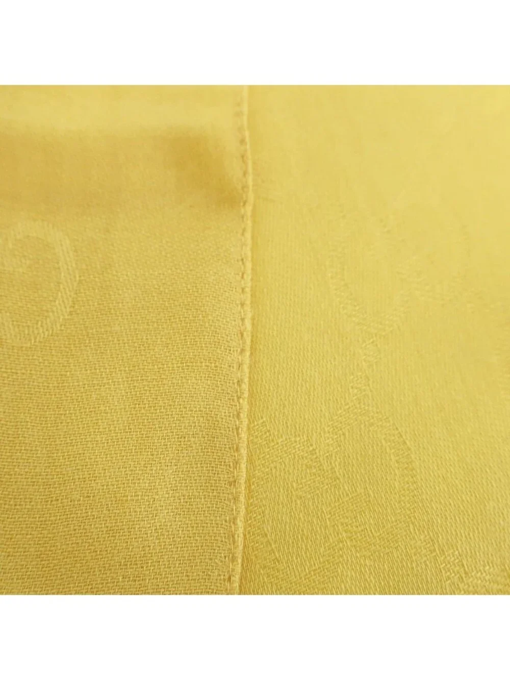 Gucci Heaven Shawl Yellow GG Jacquard Logo Fringe Wool Silk Scarf
